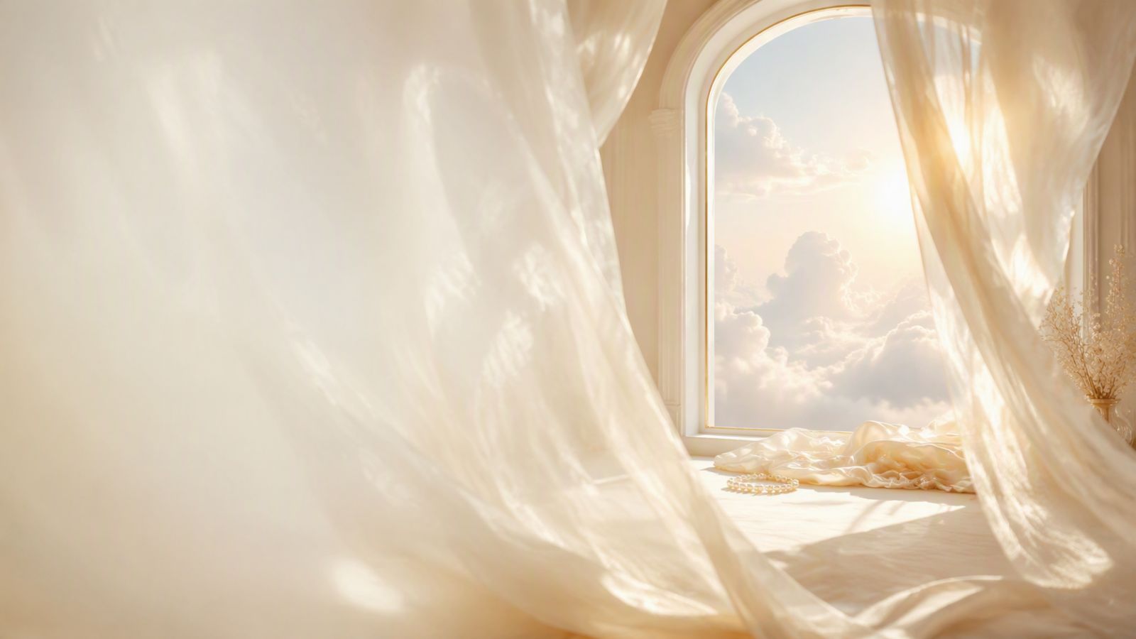 Ethereal ivory curtains